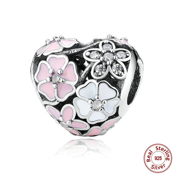 925 Sterling Silver Love All Around CZ Beads Fit Pandora Charm Silver 925 Bracelet Beads & Jewelry Making WEUS065