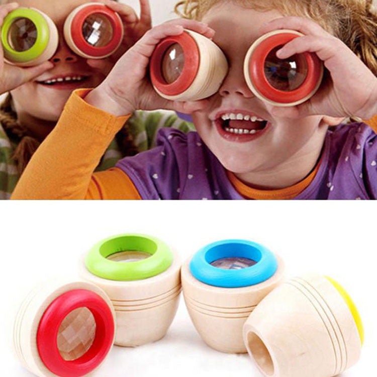 Wooden Educational Magic Kaleidoscope Baby Kid Children Learning Puzzle Toy GYH S46