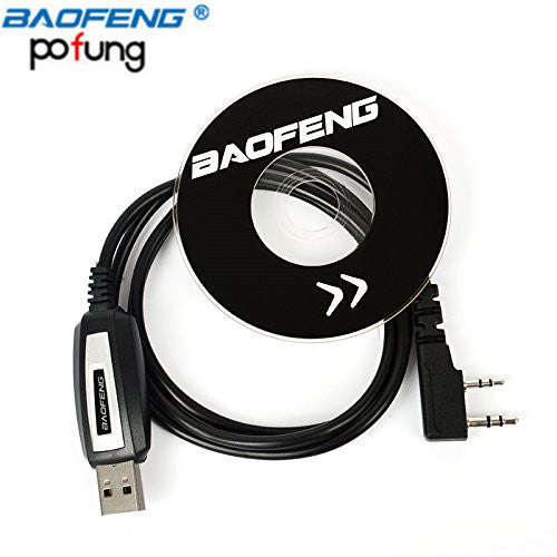 USB Programming Cable+ Driver CD For Walkie Talkie Baofeng UV-5RE UV5R 888S UV-82 UV-B5 BF-UVB2 Two Way Radio For Win7 Win10