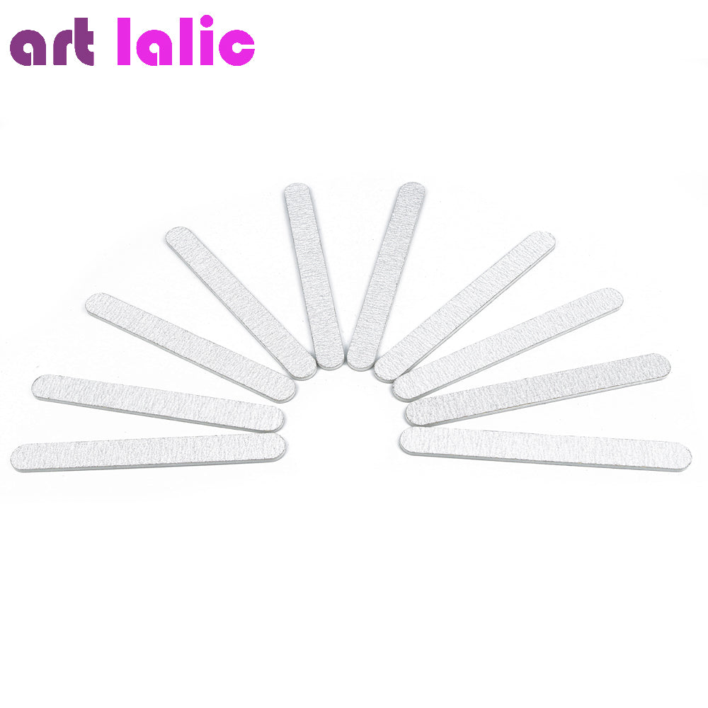 10 x NAIL FILES 100/180 Grey Round Nail Art Acrylic UV