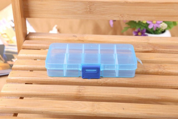 1pcs Plastic 8 /10/15 Slots Adjustable Jewelry packaging box transparent Tool Case Craft Organizer box  jewelry boxes Storage