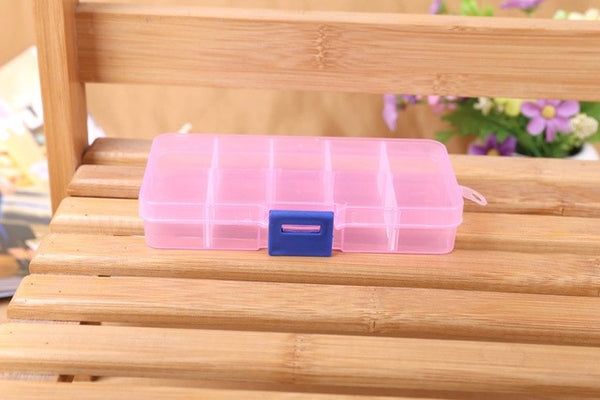 1pcs Plastic 8 /10/15 Slots Adjustable Jewelry packaging box transparent Tool Case Craft Organizer box  jewelry boxes Storage