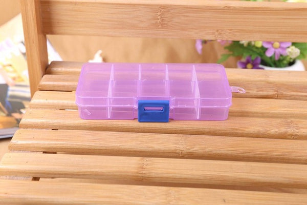 1pcs Plastic 8 /10/15 Slots Adjustable Jewelry packaging box transparent Tool Case Craft Organizer box  jewelry boxes Storage