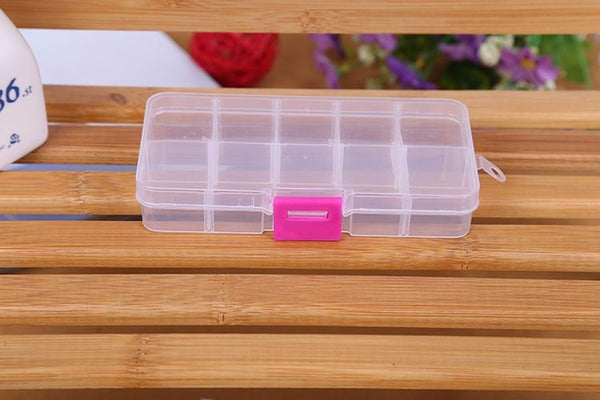 1pcs Plastic 8 /10/15 Slots Adjustable Jewelry packaging box transparent Tool Case Craft Organizer box  jewelry boxes Storage
