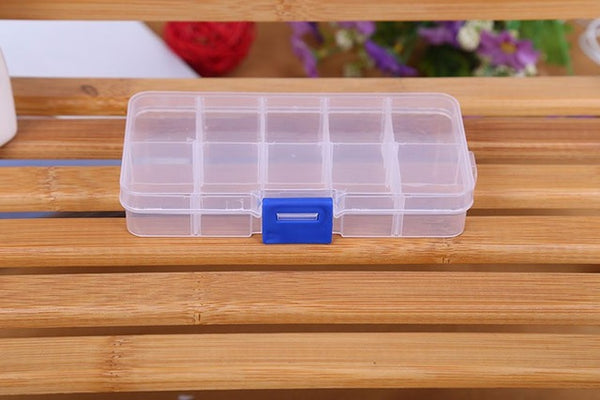 1pcs Plastic 8 /10/15 Slots Adjustable Jewelry packaging box transparent Tool Case Craft Organizer box  jewelry boxes Storage