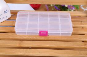 1pcs Plastic 8 /10/15 Slots Adjustable Jewelry packaging box transparent Tool Case Craft Organizer box  jewelry boxes Storage