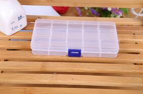 1pcs Plastic 8 /10/15 Slots Adjustable Jewelry packaging box transparent Tool Case Craft Organizer box  jewelry boxes Storage