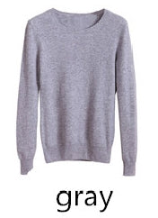 2017 Cashmere wool Sweater Women Sweaters and Pullovers female Fashion o-neck sweater solid Color Long sleeve Knitted clothes
