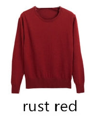 2017 Cashmere wool Sweater Women Sweaters and Pullovers female Fashion o-neck sweater solid Color Long sleeve Knitted clothes