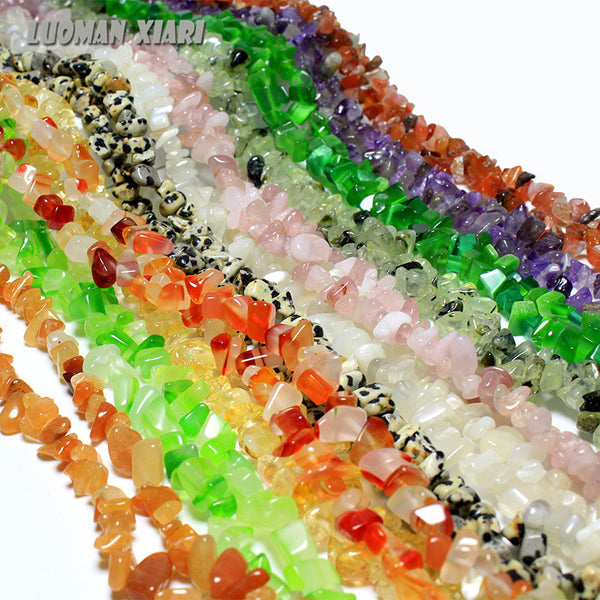 Wholesale Gravel Irregular Shape 5mm-8mm Natural Stone Beads For Jewelry Making Crystal Onyx  DIY Bracelet Necklace Strand 34''