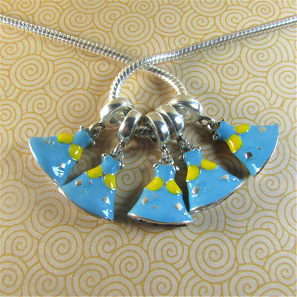 Exquisite DIY European Enamel Princess Cinderella Dress Pendant Beads Fit Original Bracelet Precious Bead for DIY Jewelry Making