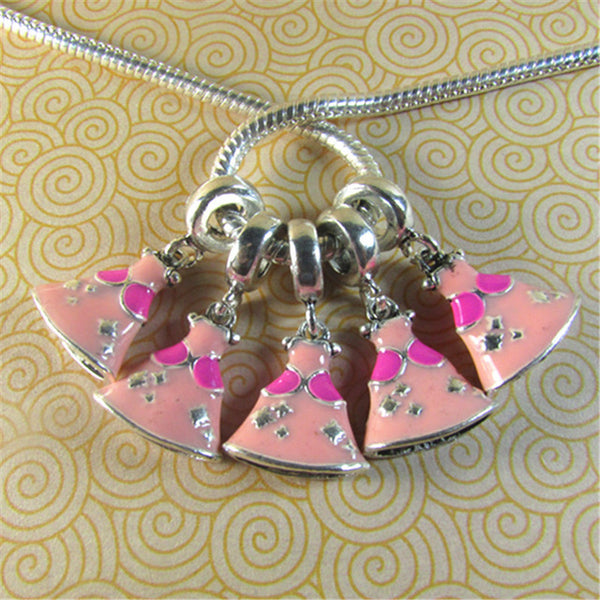 Exquisite DIY European Enamel Princess Cinderella Dress Pendant Beads Fit Original Bracelet Precious Bead for DIY Jewelry Making