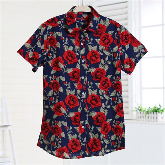 Summer Short Sleeve Beach Shirt Women Floral Blouses Print Cotton Tops Ladies Short Blusas Plus Size Women Clothes Fashion Shirt