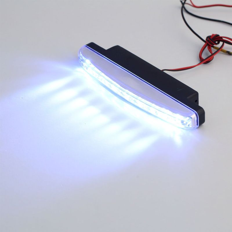 2017 New High Quality 1pc 8 LED Super Bright Car DRL Daytime Running Light Daylight Bulb Head Lamp White Useful