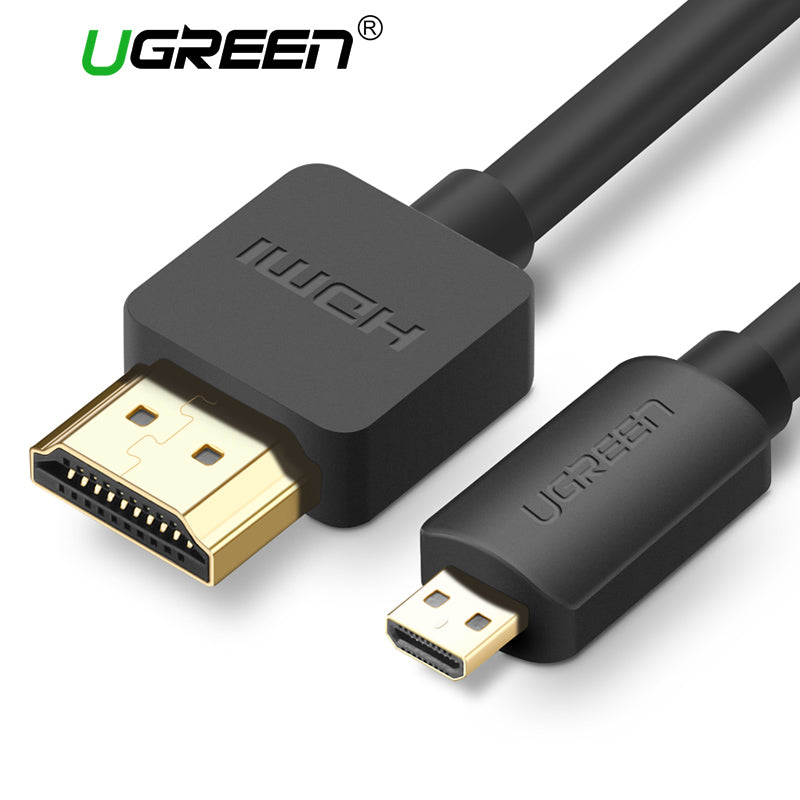 Ugreen Micro HDMI to HDMI Cable1.5m 2m 3m 3D 4K*2K Male-Male High Premium Gold-plated HDMI Adapter for Phone Tablet HDTV Camera