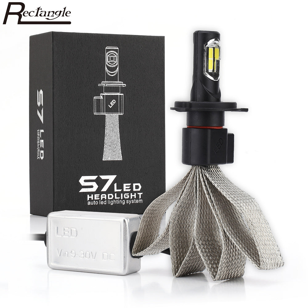 Rectangle H1 H4 H7 H27 H3 HB3 HB4 H11 H13 9004 9007 LED Car Headlight Bulbs 60W 6400lm 6000K S7 Auto Headlamp Fog Light 12v 24V