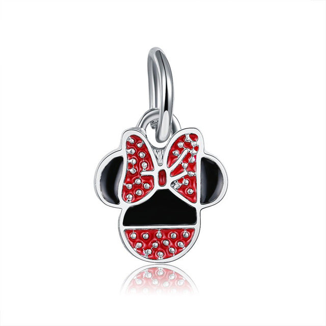 Fit Original Pandora Charms Bracelet Silver Plated Cute Minnie Mickey Charm Bead DIY Accessories Beads For Jewelry Making