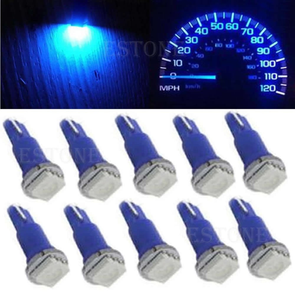 10Pcs T5 5050 1SMD Led Bulbs For Dashboard Gauge Light 70 73 74 2721 17