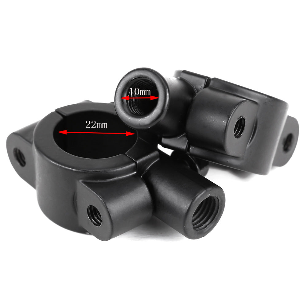 2pcs 22mm 10mm 7/8" Inch Motorcycle Mirror Mount Clamp Rear View Mirror Holder CY056-CN-2