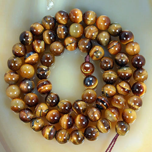 Hot Sale Natural Stone Beads Yellow Tiger Eye Beads For Jewelry Making 15.5" Pick Size: 4 6 8 10 12 14mm -F00068