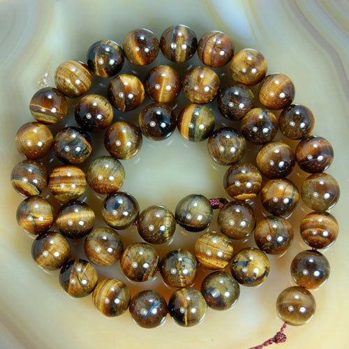 Hot Sale Natural Stone Beads Yellow Tiger Eye Beads For Jewelry Making 15.5" Pick Size: 4 6 8 10 12 14mm -F00068