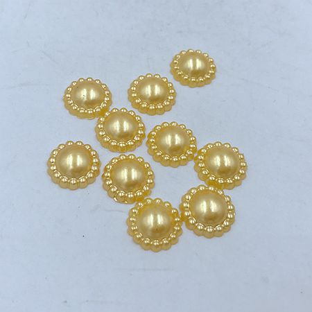 Free Shipping 144Pcs/lot 10mm Imitation Pearls Half Round Flatback Flower Beads Wedding Cards Embellishments DIY Decoration