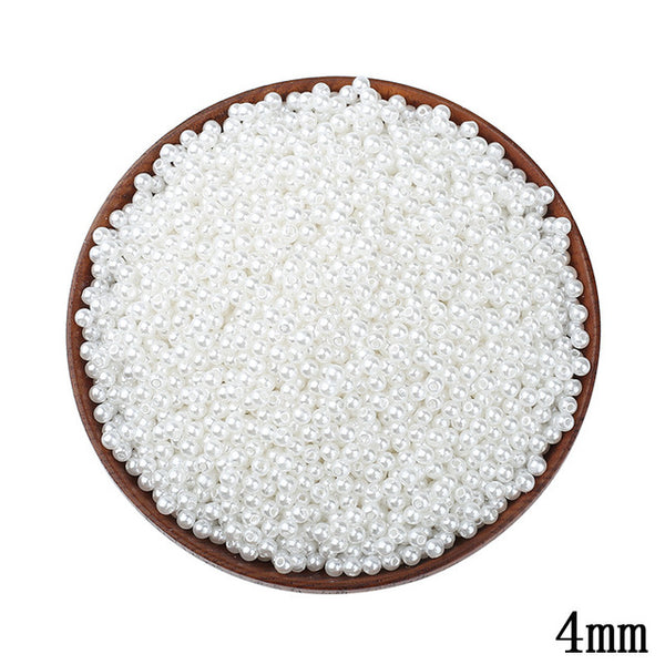 4MM Ivory White Imitation Pearl Beads 1500pcs/lot Wholesale Decoration Ball Round Spacer Loose Hole Beads For DIY Jewelry Making