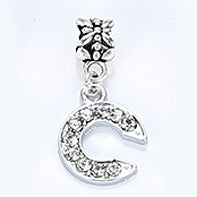 2017 Hot Sale Alloy Bead Charm Letter Of The Alphabet With Crystal Pendant Beads Fit Pandora Bracelets & Bangles DIY Jewelry