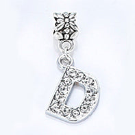 2017 Hot Sale Alloy Bead Charm Letter Of The Alphabet With Crystal Pendant Beads Fit Pandora Bracelets & Bangles DIY Jewelry