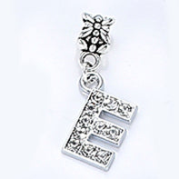 2017 Hot Sale Alloy Bead Charm Letter Of The Alphabet With Crystal Pendant Beads Fit Pandora Bracelets & Bangles DIY Jewelry