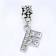 2017 Hot Sale Alloy Bead Charm Letter Of The Alphabet With Crystal Pendant Beads Fit Pandora Bracelets & Bangles DIY Jewelry