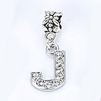 2017 Hot Sale Alloy Bead Charm Letter Of The Alphabet With Crystal Pendant Beads Fit Pandora Bracelets & Bangles DIY Jewelry
