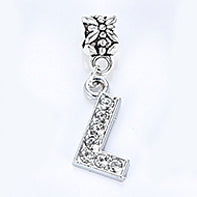 2017 Hot Sale Alloy Bead Charm Letter Of The Alphabet With Crystal Pendant Beads Fit Pandora Bracelets & Bangles DIY Jewelry