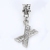 2017 Hot Sale Alloy Bead Charm Letter Of The Alphabet With Crystal Pendant Beads Fit Pandora Bracelets & Bangles DIY Jewelry