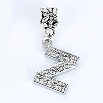 2017 Hot Sale Alloy Bead Charm Letter Of The Alphabet With Crystal Pendant Beads Fit Pandora Bracelets & Bangles DIY Jewelry
