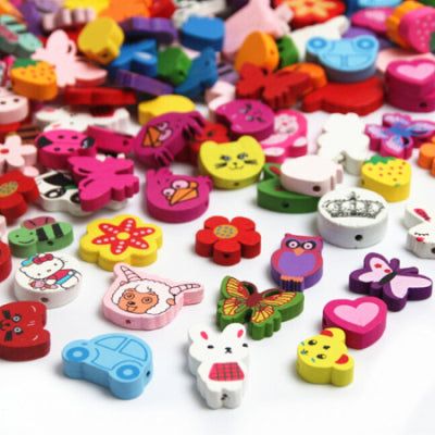 Lovely Variety Style Wooden Beads Spacer Beading Wood Beads Jewellery Findings Toys For Baby DIY Crafts Kids Toys Pacifier Clip