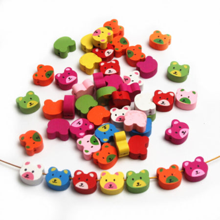 Lovely Variety Style Wooden Beads Spacer Beading Wood Beads Jewellery Findings Toys For Baby DIY Crafts Kids Toys Pacifier Clip