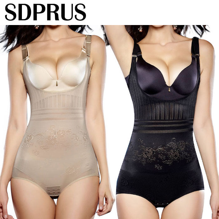 SDPRUS Women Post Natal Postpartum Slimming Underwear Shaper Recover Bodysuits Shapewear Waist Corset Girdle Black/Apricot