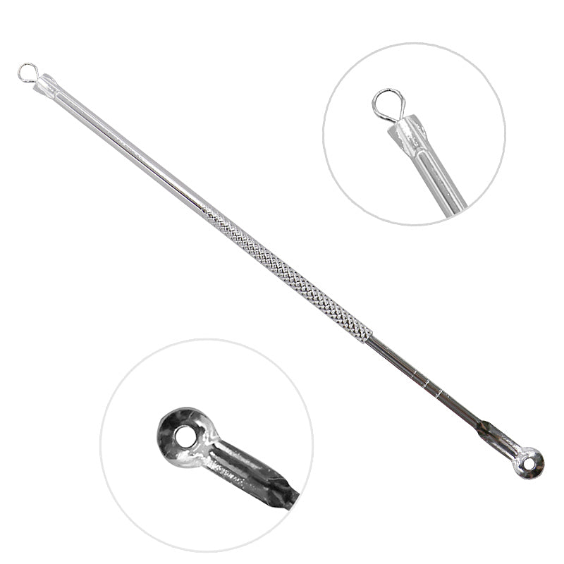 1PCS Silver Plated Squeeze Pimples Acne Removal Needle Comedo Blemish Face Cleansing Pimple Extractor Tool Blackhead Remover