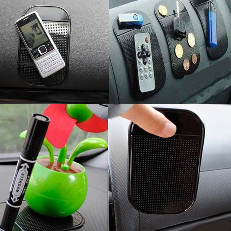 4Pcs Black Universal Car Magic Sticky Pad Anti Slip Mat Non-slip Sticky Car Dashboard Silica Gel Pad for Mobile Phone GPS Holder