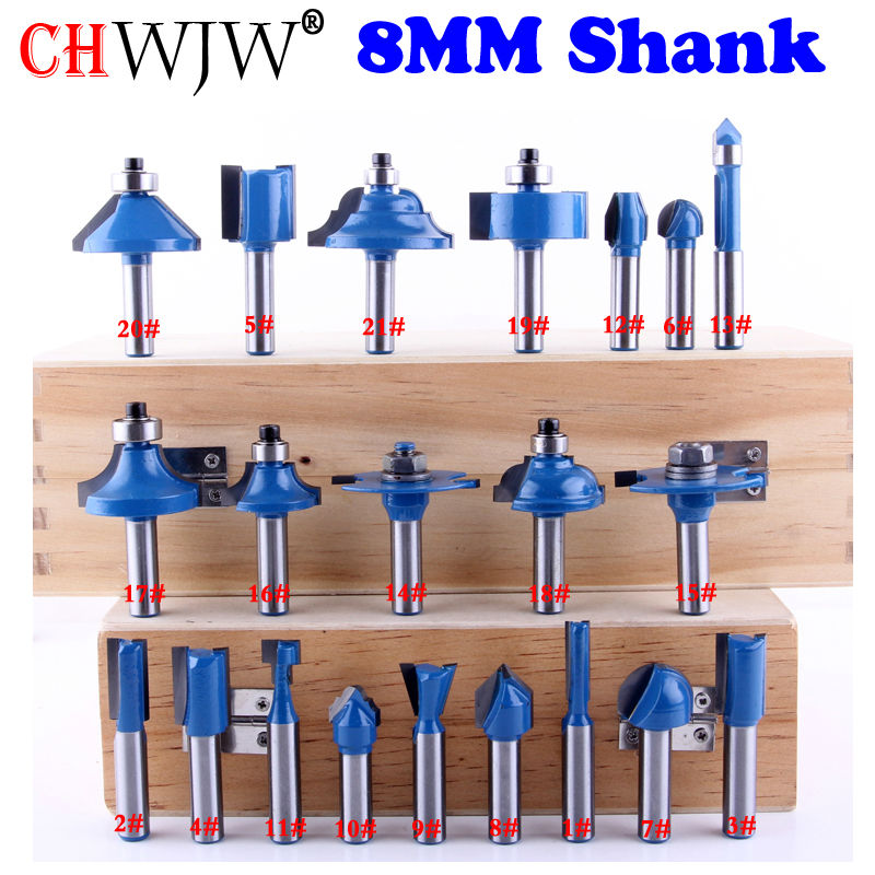 1pcs 8mm Shank wood router bit Straight end mill trimmer cleaning flush trim corner round cove box bits tools Milling Cutter