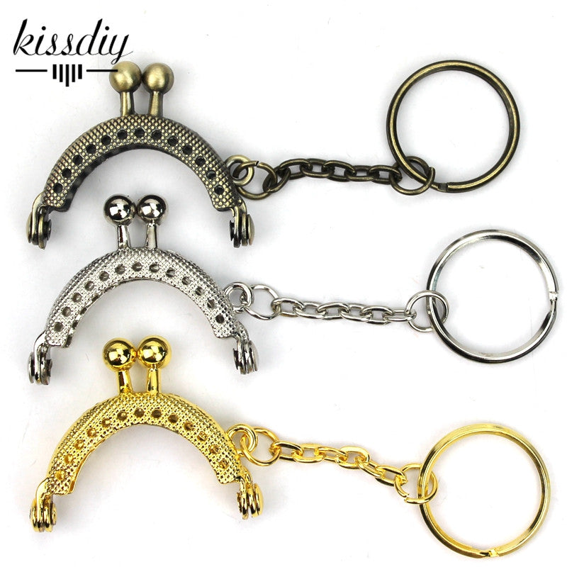 KISSDIY Alloy Metal Frame Kiss Clasp For Purse Bag Purse Handles Half Round Antique Bronze silver golden, 1 Piece