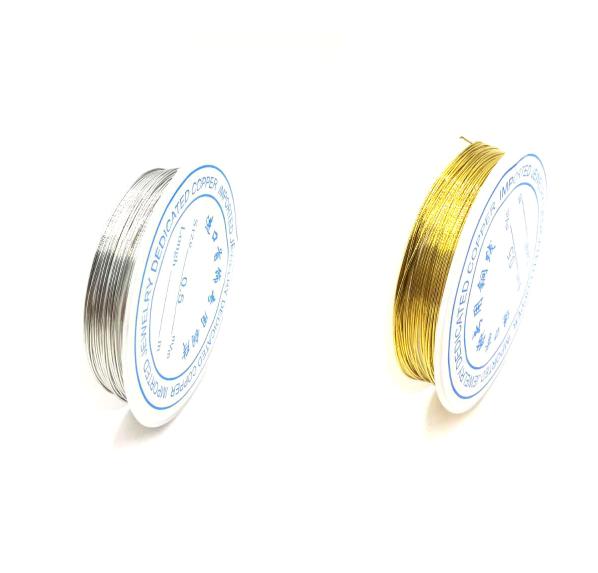 0.25/0.3/0.4/0.5/0.6mm 1 Roll Alloy Cord Silver  Craft Beads Rope Copper Wires Beading Wire Jewelry Making Free