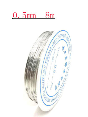 0.25/0.3/0.4/0.5/0.6mm 1 Roll Alloy Cord Silver  Craft Beads Rope Copper Wires Beading Wire Jewelry Making Free