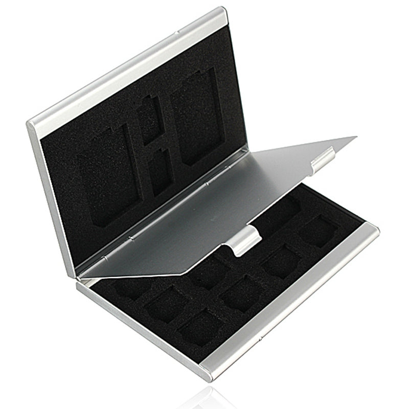 2pcs 13 in 1 Portable High Quality Aluminum 10 TF 3 for SD Memory Cards Storage Box Case Holder Protector Easy Carry