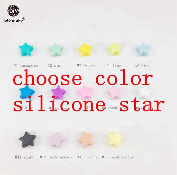 Let's Make Silicone Beads Teether Mix , 50pc Large Purple Geometric Hexagon DIY Necklace Bracelet Baby Teething Beads