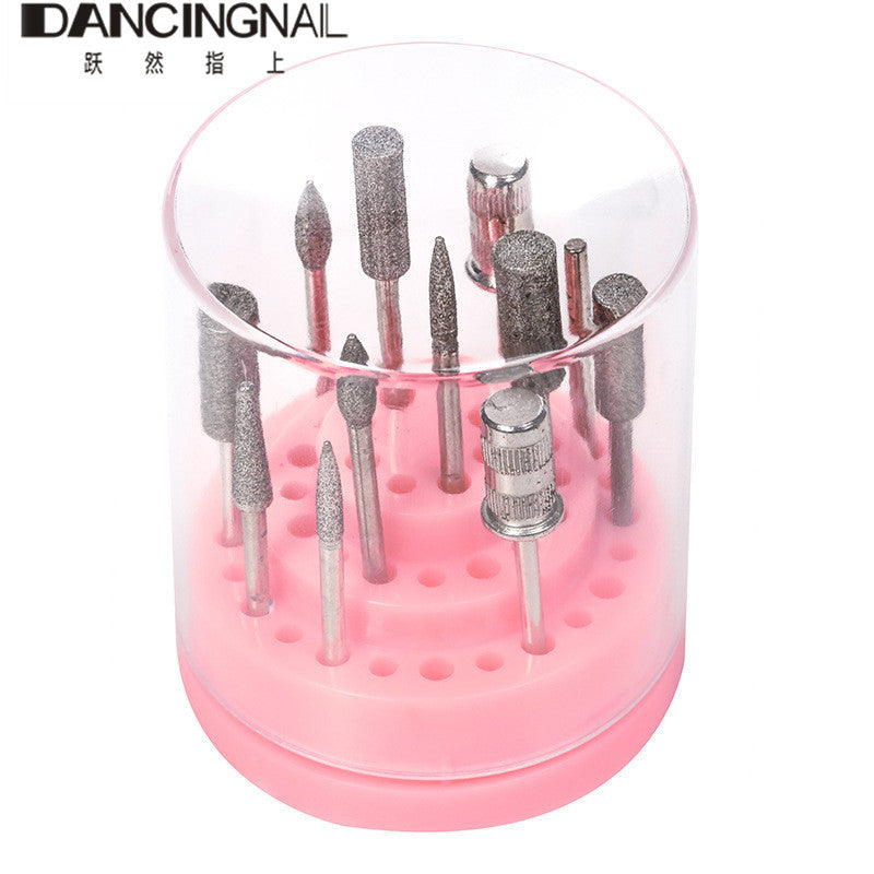 New 48 Holes Nail Drill Bit Holder Exhibition Stand Display With Acrylic Cover Pro Nail Art Container Storage Box Manicure Tool