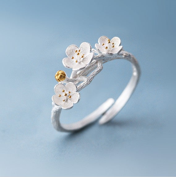 yiustar New Fashion Fidget Spinner Female Lotus Flower Rings for Women Jewelry Wedding Gift syjz061