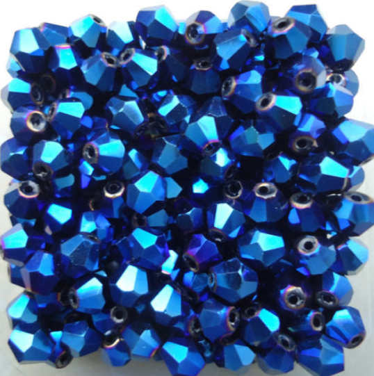 Isywaka Sale Hot Blue 200PCS 4mm Bicone Austria Crystal Beads charm Glass Beads Loose Spacer Bead for DIY Jewelry Making