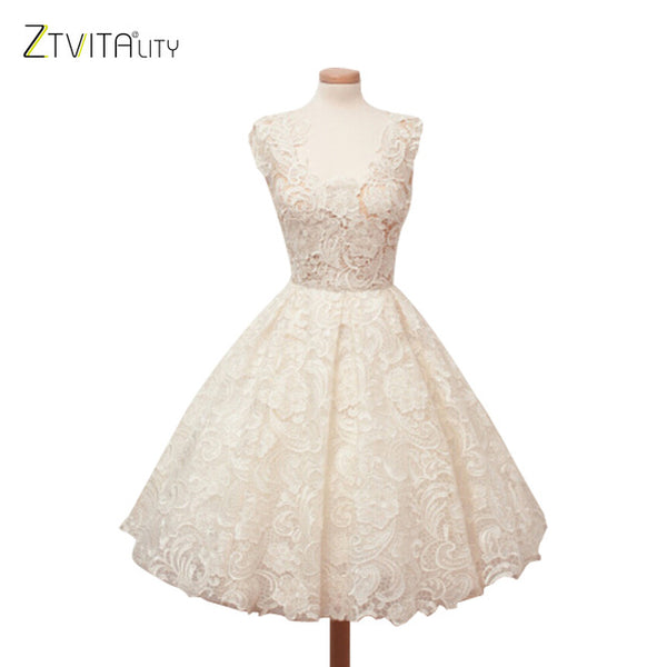ZTVitality Vestidos 2017 Elegant Lace Patchwork Solid Sleeveless A-Line Fashion Dress Sexy Slim Party Dresses Vestido De Festa